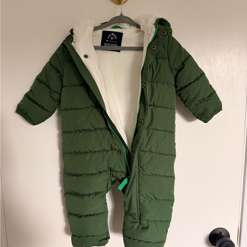 Primary Baby Bunting Parka Puffer Suit, 6-12M - Picture 6 of 7